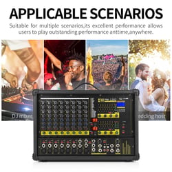 Table De Mixage Puissante 900W 10 Canaux Avec Processeur Multi-FX Et DSP Noir YONIS
