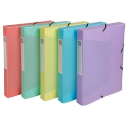 Boite de classement Exabox Dos 40mm Polypropylène 7/10e Chromaline pastel - A4 - Couleurs assorties - x 8 - Exacompta
