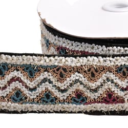 Galon brodé paillettes 55mm noir au mètre