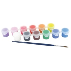 Peinture acrylique 12 pots de 6 ml + 1 pinceau