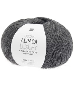 Pelote de laine à chaussette Socks Alpaca Luxury 4 fils -100 gr - Rico Design 07 Gris