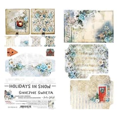 12 papiers scrapbooking motifs à découper 15,5 x 30, 5 cm Craft O Clock HOLIDAYS IN SNOW 653882