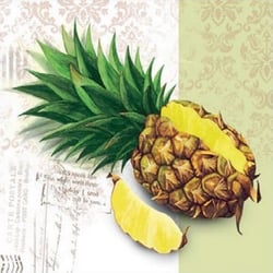 Lot de 4 serviettes en papier découpage collage 33 cm FRUIT ANANAS