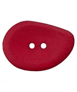 Carte de 1 bouton navette rouge 2 trous 54mm - Union Knopf Rouge