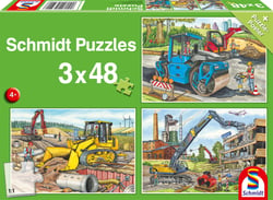 Puzzle 48 pièces - 3 Puzzles - Mes Machines de Chantier Préférées - Schmidt Spiele