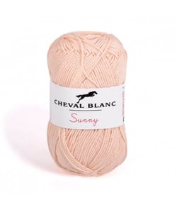 Pelote de coton à tricoter SUNNY UNI - Cheval blanc - PPSC 180 Rose