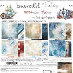 24 papiers scrapbooking 20 x 20 cm Craft O' Clock EMERALD TALES 08