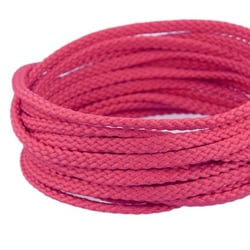 Bobine 50m Cordon damier polyester 5mm vieux rose