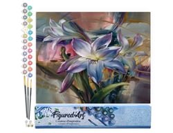 Peinture par Numéro Figured'Art - Lys colorés - Kit de Loisir Créatif DIY Numéro d'Art Complet - 40x50cm sans châssis en bois