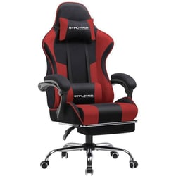 Chaise gaming ergonomique GTPLAYER - Tissu - GT800A - Noir/Rouge - 50x50x125 cm