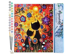 Peinture par Numéro Figured'Art - Chats Cartoon - Kit de Loisir Créatif DIY Numéro d'Art Complet - 40x50cm sans châssis en bois