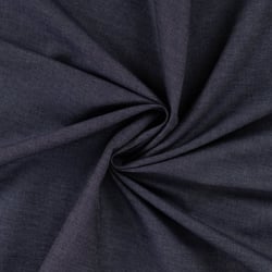 Tissu Jeans denim Coton uni Bleu nuit