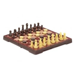 Jeux d echec et dame magnetique - Mercier - Beige