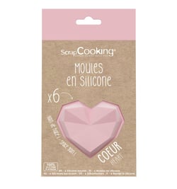 6 moules silicone individuels Cœur diamant