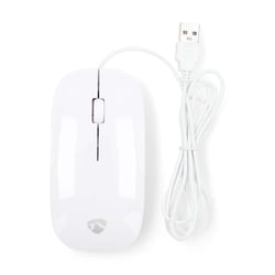 Nedis Souris Filaire pour Droitier et Gaucher (ambidextre) 3 Boutons 1000 dpi Blanc