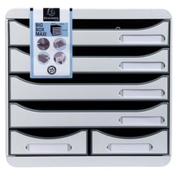Module de classement Big Box Maxi 6 tiroirs Office - Gris lumière - Exacompta