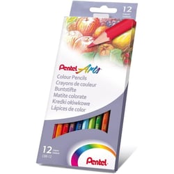 12 crayons de couleur - Coloriage - Corps en bois - Loisirs créatifs - Pentel Arts