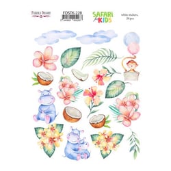 Planche de stickers couleur embelissement Fabrika Decoru SAFARI FOR KIDS 228