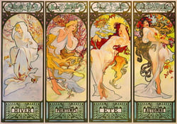 Puzzle 1000 pièces - Mucha - Four Seasons, 1900 - Bluebird Puzzle