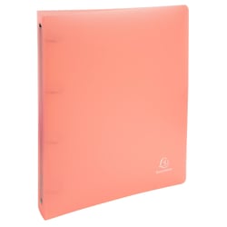Classeur 4 anneaux 30 mm polypropylène Chromaline Pastel - A4 Maxi - Corail - x 15 - Exacompta