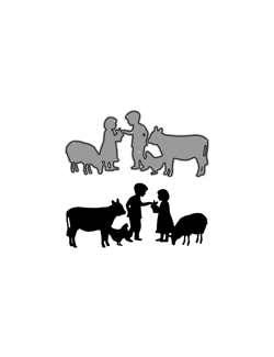 Die les enfants avec les animaux