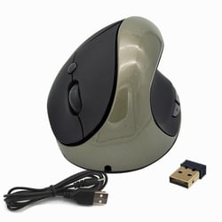 Souris Ergonomique Sans Fil 6 Boutons Rechargeable USB Noir Gris YONIS