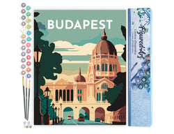 Peinture par Numéro Figured'Art - Affiche Vintage Budapest - Kit de Loisir Créatif DIY Numéro d'Art Complet - 40x50cm sans châssis en bois
