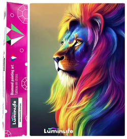Diamond Painting Broderie Diamant LUMINLIFE 50x70cm, 5D, diamants ronds - Lion en couleurs
