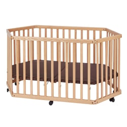 Parc bébé pliable, Bois naturel LIES