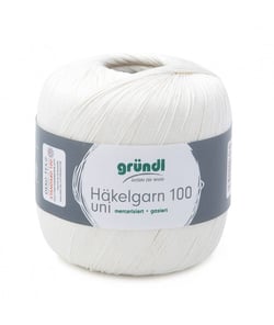 HAKELGARN 100 fil coton à crocheter - Grundl - certifié Oeko-Tex 102 Ecru
