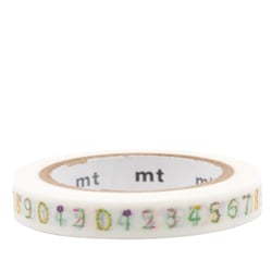 Masking tape - SOUSOU - Chiffres floraux - 7 m x 7mm