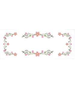 Kit de chemin de table au point de croix - Fleurs de Marguerite - 40 x 100 cm - Trimits Blanc