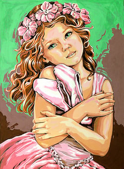 Canevas antique Les petits chaussons 45x60cm