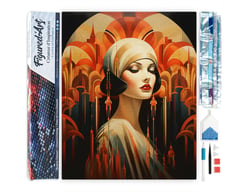 Diamond Painting Broderie Diamant Figured’Art 40x50cm toile entière roulée avec diamants carrés - Femme Art Déco
