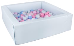 Piscine à balles carrée avec 200 balles – bleu p/blanc transparent bleu clair rose clair,rose bleu p - Velinda