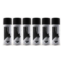 Lot de 6 sprays de peinture - Noir - Mat - 330ml - Amt