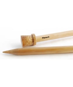 Aiguilles à Tricoter en Bambou 40 cm N° 2 à 35 - Douceur, Durabilité et Précision pour Vos Créations Tricot ! - Plassard Marron (N°2)