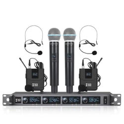 Système Microphone Sans Fil 4 Canaux Qualité Pro Son Clair Et Stable YONIS