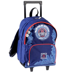 Sac à roulettes 45 CM US Marshall Bleu Haut de gamme - Cartable