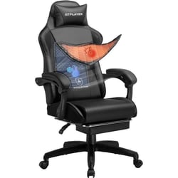 Chaise gaming ergonomique GTPLAYER - Cuir PU - Noir - 50 x 37 x 132 cm