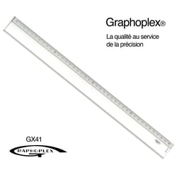 Graphoplex - Règle transparente 1 biseau + bosselage 40 cm