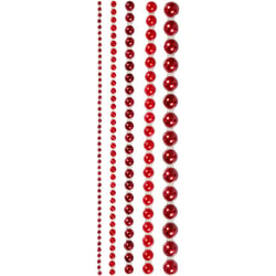 Demies perles, dim. 2-8 mm, rouge, 140 pièces/ 1 Pq.