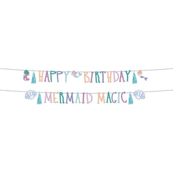 1 Guirlande Lettre Happy Birthday Mermaid Magic - 1,5 m