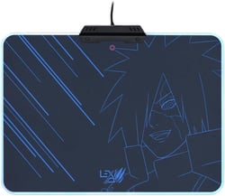 Lexip x Tsume - Tapis de Souris Naruto Shippuden - Rétroéclairage LED - Rigide avec Une Armature en métal - Surface Micro texturée à Faible frottement - Base antidérapante (Madara)