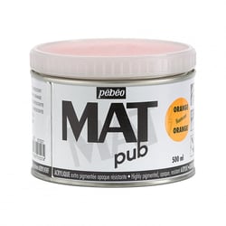 Peinture acrylique - Extra mate - Orange fluo - Pébéo - Mat Pub - 500ml