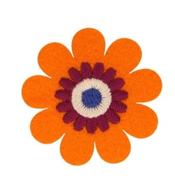 Ecusson fleurs orange 40x40mm