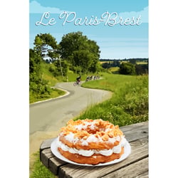 Tableau sur toile illustration Paris-Brest en vélo 45x65 cm