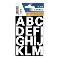 Lettres - Stickers - Autocollant - 25mm diamètre - A à Z - Majuscules - Blanc