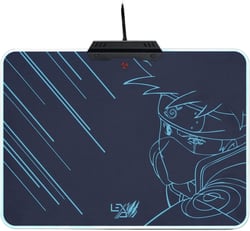 Lexip x Tsume - Tapis de Souris Naruto Shippuden - Rétroéclairage LED - Rigide avec Une Armature en métal - Surface Micro texturée à Faible frottement - Base antidérapante (Kakashi)