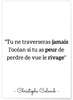 Affiche Colomb 'Tu ne traverseras jamais...' | A3 : 29,7x42cm